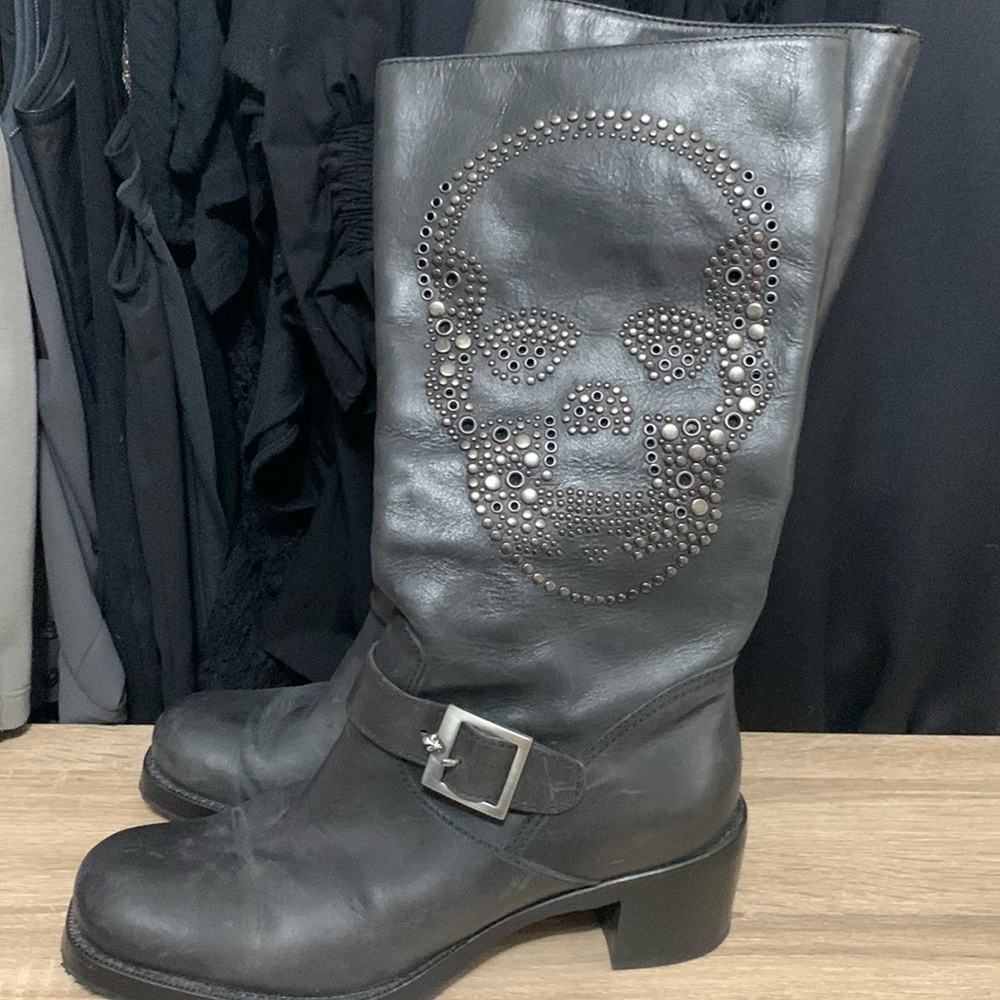 Patrick Cox skull motorcycle boot 38.5